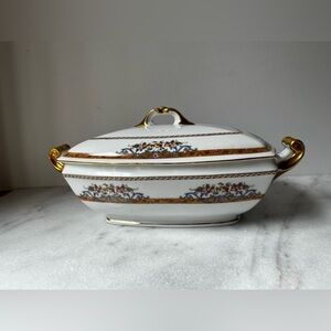 oval covered serving bowl Epiag "Elyrian" pattern Bohemian Art Deco Era China.